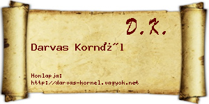 Darvas Kornél névjegykártya