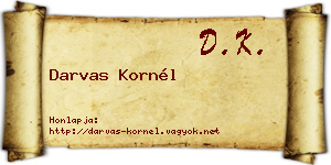 Darvas Kornél névjegykártya