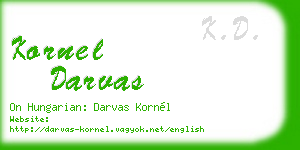 kornel darvas business card